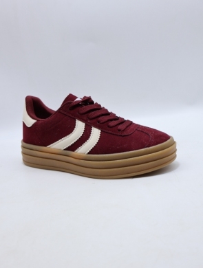 Buty sportowe damskie na płaskim (36-41) 9181 BORDO
