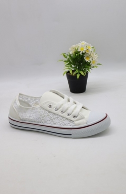 Trampki damskie na płaskim (36-41) 11150-8 WHITE