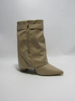 Kozaki damskie na obcasie (36-41) 9502A BEIGE