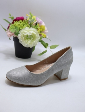 Czółenki damskie na obcasie (36-41) 0-605 SILVER