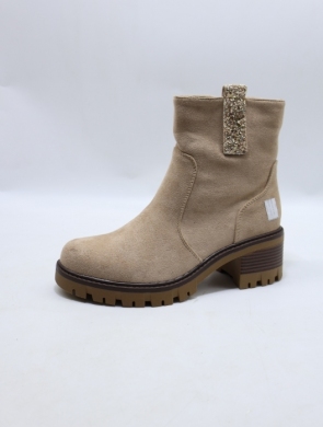 Botki damskie ocieplane na obcasie (36-41) K99269 KHAKI