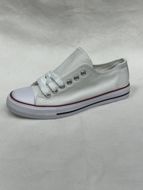 Trampki damskie na płaskim (36-41) 7BW-3R WHITE