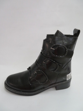 Botki damskie jesienne na płaskim (36-41) D18-6831 BLACK