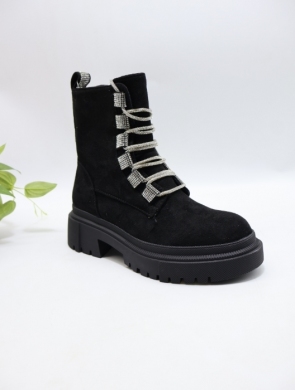Botki damskie na płaskim (36-41) A9576 BLACK