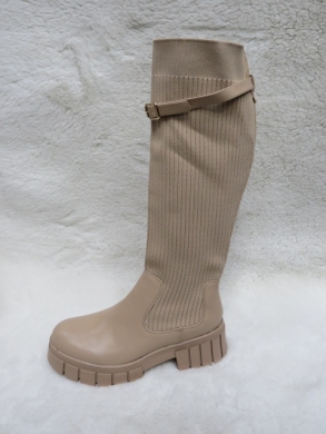 Kozaki damskie na płaskim (36-41) QT89 TAUPE