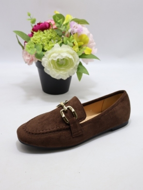 Mokasyny damskie na płaskim (36-41) H8-967 BROWN