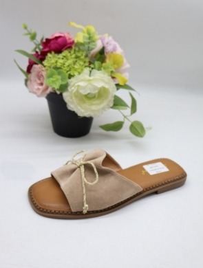 Klapki damskie na płaskim (36-41) HXD-47 BEIGE