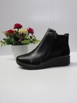 Botki damskie ocieplane na koturnie (36-41) 094 BLACK