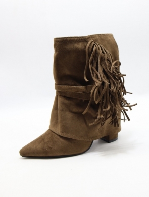 Kozaki damskie na obcasie (36-41) 2517 CAMEL