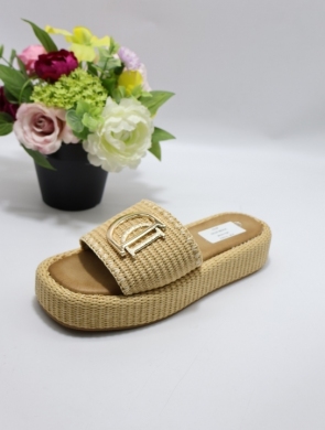 Klapki damskie na płaskim (36-41) D2135 BEIGE