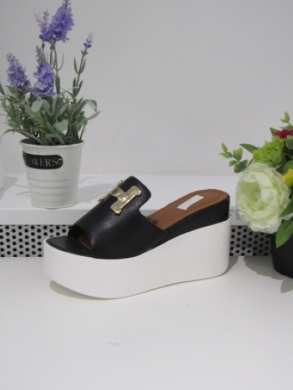 Klapki damskie na koturnie (36-41) FD005 BLACK