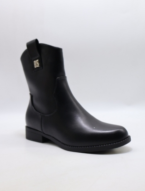 Botki damskie ocieplane na płaskim (36-41) SA7031-1 BLACK