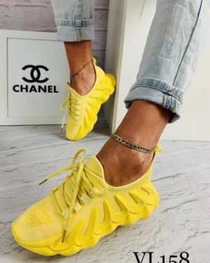 Buty sportowe damskie na płaskim (36-41) VL158 YELLOW