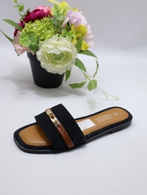Klapki damskie na płaskim (36-41) L66-271 BLACK