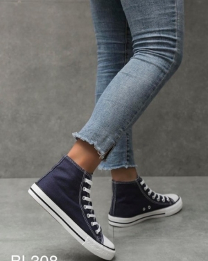 Trampki damskie na płaskim (36-41) BL308 NAVY