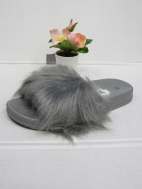 Klapki damskie z futerkiem (36-41) DT6-6 GREY