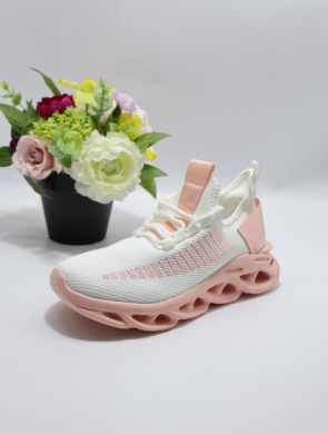 Buty sportowe damskie na płaskim (36-41) D0571 WHITE/CORA
