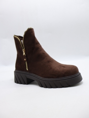 Botki damskie na płaskim (36-41) HX-160 BROWN