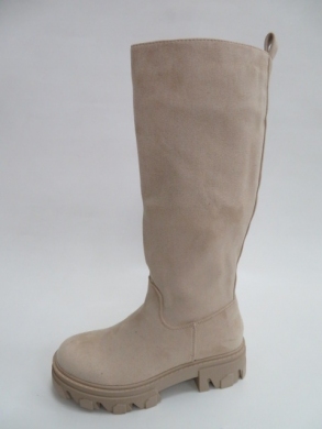 Kozaki damskie ocieplane na płaskim (36-41) 8393 BEIGE
