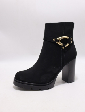 Botki damskie ocieplane na obcasie (36-41) C855 BLACK