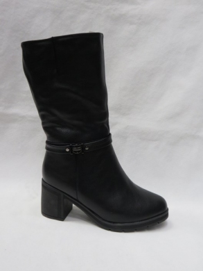 Kozaki damskie ocieplane na obcasie (36-41) G3705 BLACK
