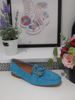 Mokasyny damskie na płaskim (36-41) 7967 BLUE
