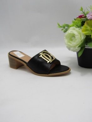 Klapki damskie na obcasie (36-41) 89222C BLACK