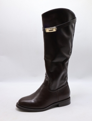 Kozaki damskie na płaskim (36-41) BM171 BROWN