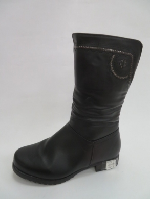 Kozaki damskie ocieplane na płaskim (37-42) 203-12 BLACK