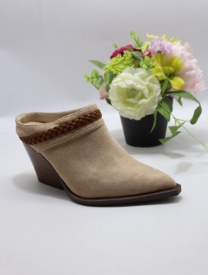 Klapki damskie na obcasie (36-41) M1535 KHAKI