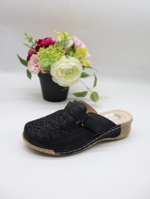 Klapki damskie na płaskim (36-41) J6-13 BLACK