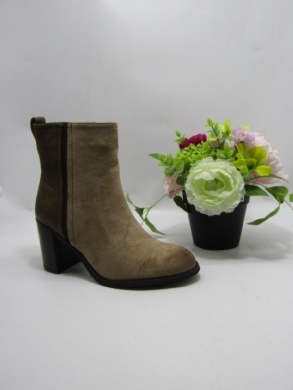 Botki damskie ocieplane na obcasie (36-41) C857 KHAKI