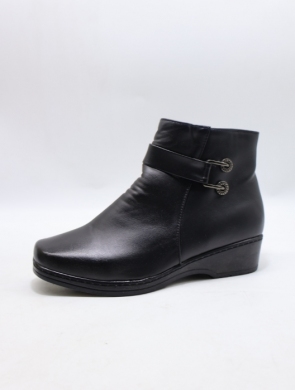 Botki damskie ocieplane na koturnie (37-42) W36 BLACK