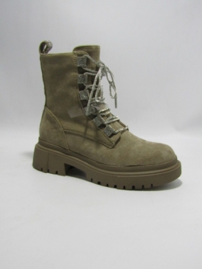 Botki damskie na płaskim (36-41) 576 KHAKI