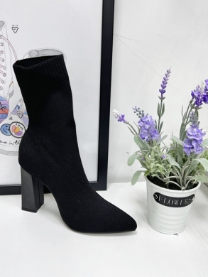Botki damskie na obcasie (36-41) 8580A BLACK