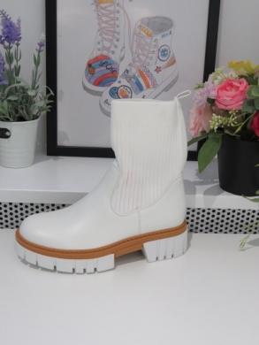 Botki damskie na płaskim (36-41) 5655 WHITE