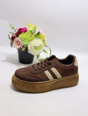 Buty sportowe damskie na płaskim (36-41) B3513 COFFE