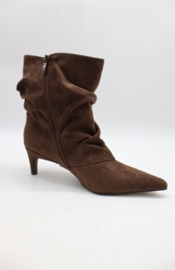 Botki damskie ocieplane na szpilce (36-41) E8691B BROWN