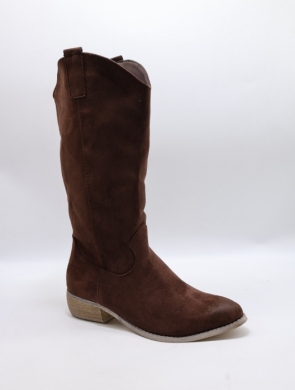 Kozaki damskie na płaskim (36-41) 8181 BROWN