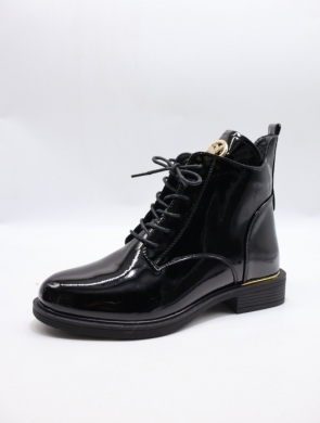 Botki damskie ocieplane na płaskim (37-42) 2874-2 BLACK