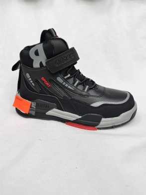 Buty sportowe chłopięce ocieplane (32-37) P812 BLACK/RED