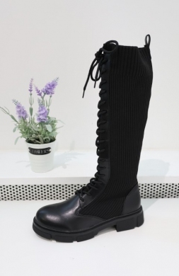 Kozaki damskie na płaskim (36-41) 9060 BLACK