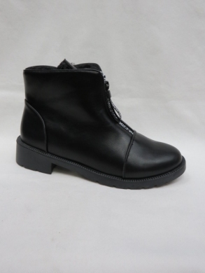 Botki damskie ocieplane na płaskim (36-41) JX383 BLACK