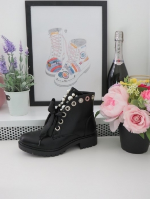 Botki damskie na płaskim (36-41) 7221 BLACK