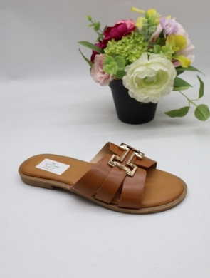 Klapki damskie na płaskim (36-41) SU073 CAMEL