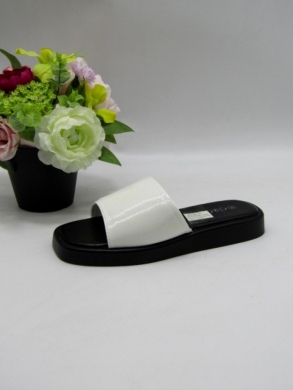 Klapki damskie na płaskim (36-41) XMTBL-07 WHITE/BLACK