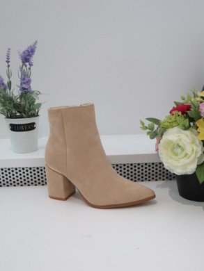 Botki damskie ocieplane na obcasie (36-41) 1605 BEIGE