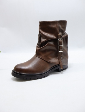 Botki damskie na płaskim (36-41) 9247 BROWN