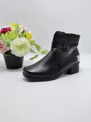 Botki damskie ocieplane na obcasie (37-42) W55 BLACK