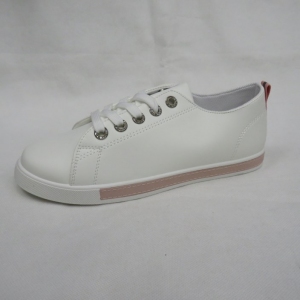 Buty sportowe damskie na płaskim (36-41) 77026-6 WHITE/PINK